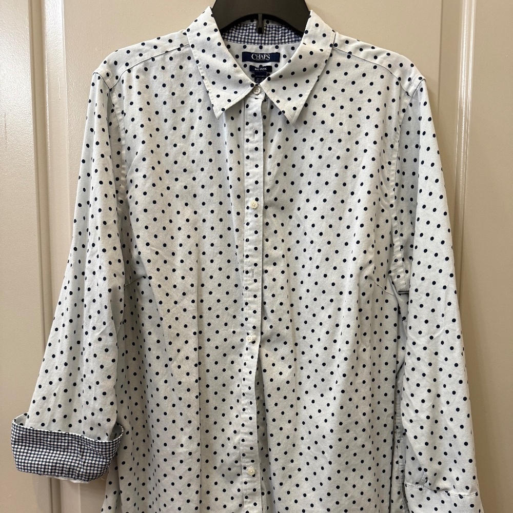 Chaps Women's Polka Dot size 2x button down